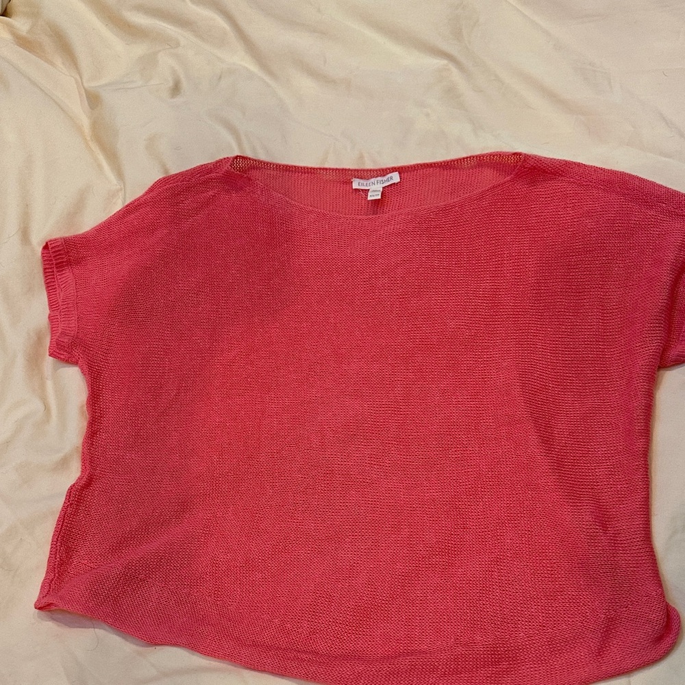 Eileen Fisher Coral Short Sleeve Top